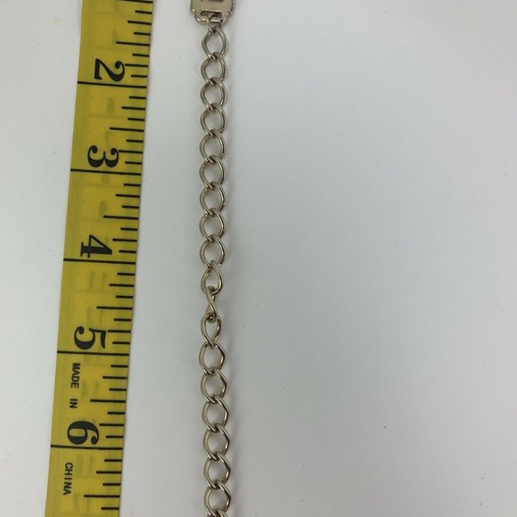 Gold Tone Chain Link Belt Open Work Rectangular - Picture 4 of 8